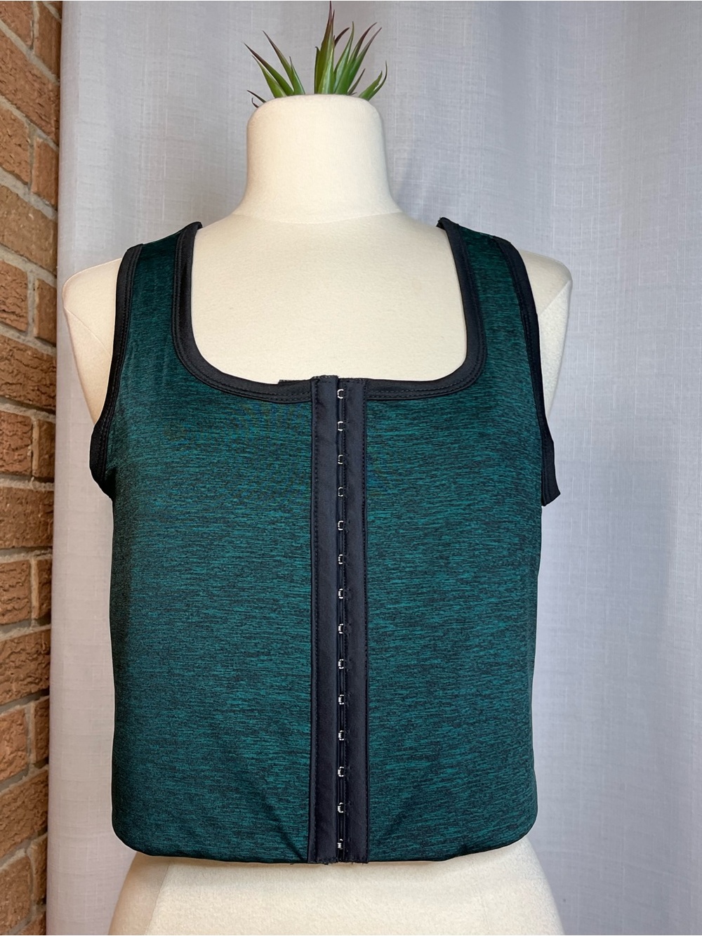 ZWOT Green Compression Tank Shapewear Vest Waist Trainer Body Shaper NWT